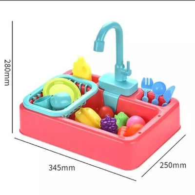 Kids Kitchen Sink Electric Circulation Pumping Wash Basin Plastic Stimulation