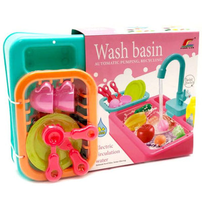 Kids Kitchen Sink Electric Circulation Pumping Wash Basin Plastic Stimulation