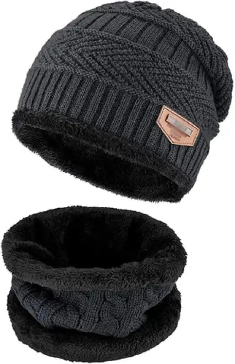 CORAL FLEECE SCARF HATS WINTER BEANIES SOFT FOR MEN