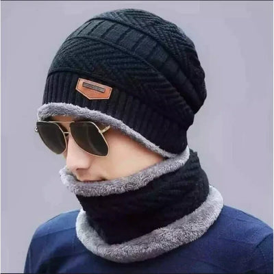 CORAL FLEECE SCARF HATS WINTER BEANIES SOFT FOR MEN